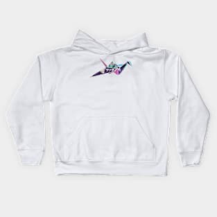 Vaporwave Origami Crane Kids Hoodie